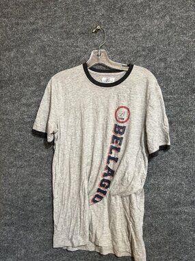 Bellagio Shirt Mens Large Gray Ringer Las Vegas Casino Graphic Tee Souvenir